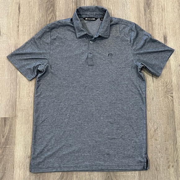 Travis Mathew Other - Travis Matthew Medium Solid Gray Front Logo Performance Golf Polo Shirt
